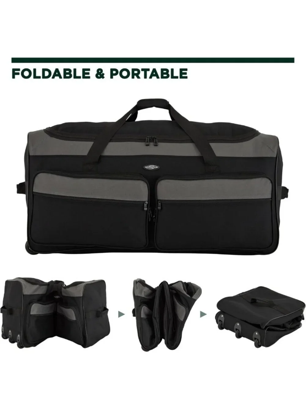 36” Rolling Duffel Bag - Lightweight, Durable, 3-Wheel Travel Luggage for